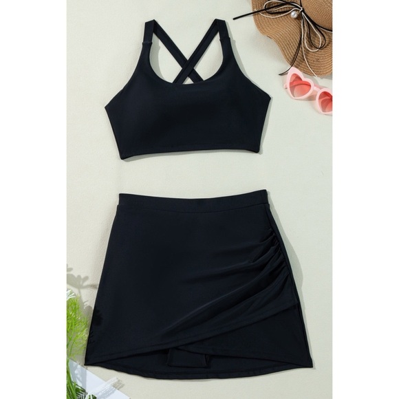 Black Two-Piece Swim Set - Picture 2 of 3